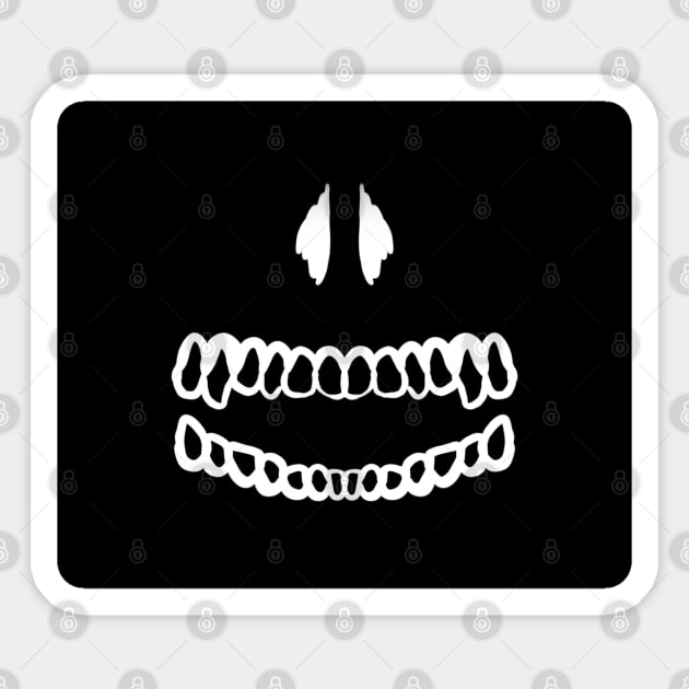 Skeleton smiley face Sticker by Kcinnik